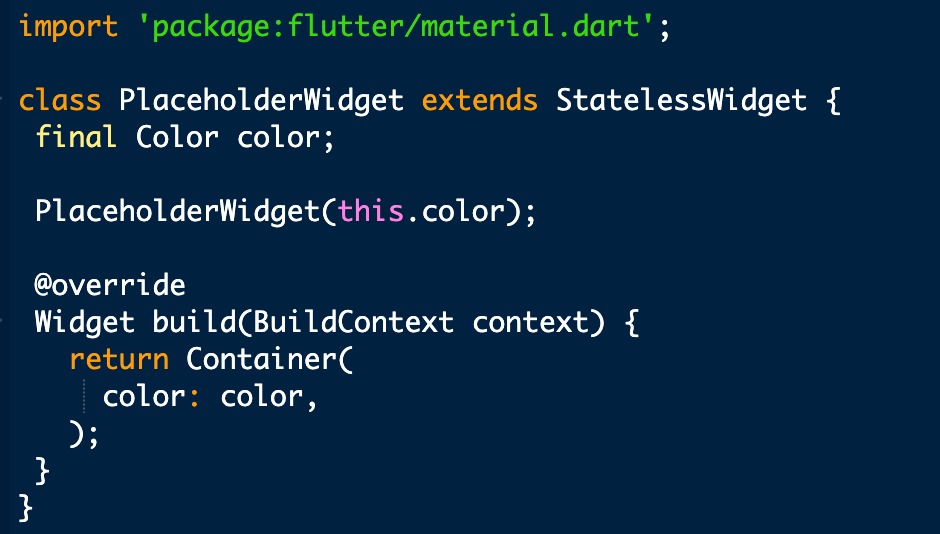 StatelessWidget with a background colour is what this file is for